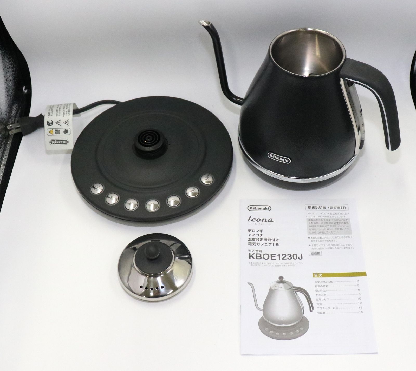 デロンギ 温調付き電気カフェケトル KBOE1230J-W ピースフルホワイト