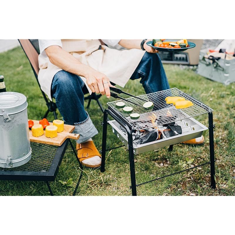 尾上製作所(ONOE) バーベキューコンロ CR-S 薄型(スチール) Sサイズ コンパクト収納 スリム 小型BBQコンロ 450×300× 尾上製作所(ONOE) バーベキューコンロ CR-S 薄型(スチール) Sサイズ