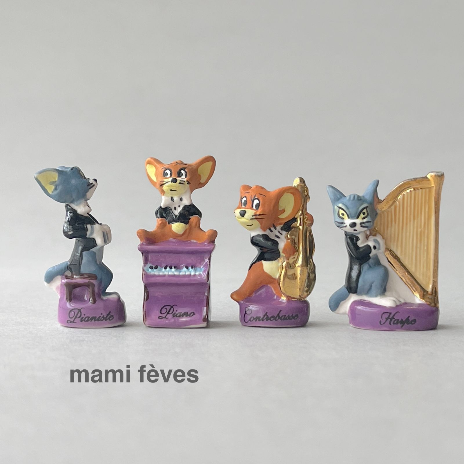 フェーヴ トムとジェリーのオーケストラ 10個 フランス フェーブ ミニチュア陶器 NEXPOTALLINN_EU