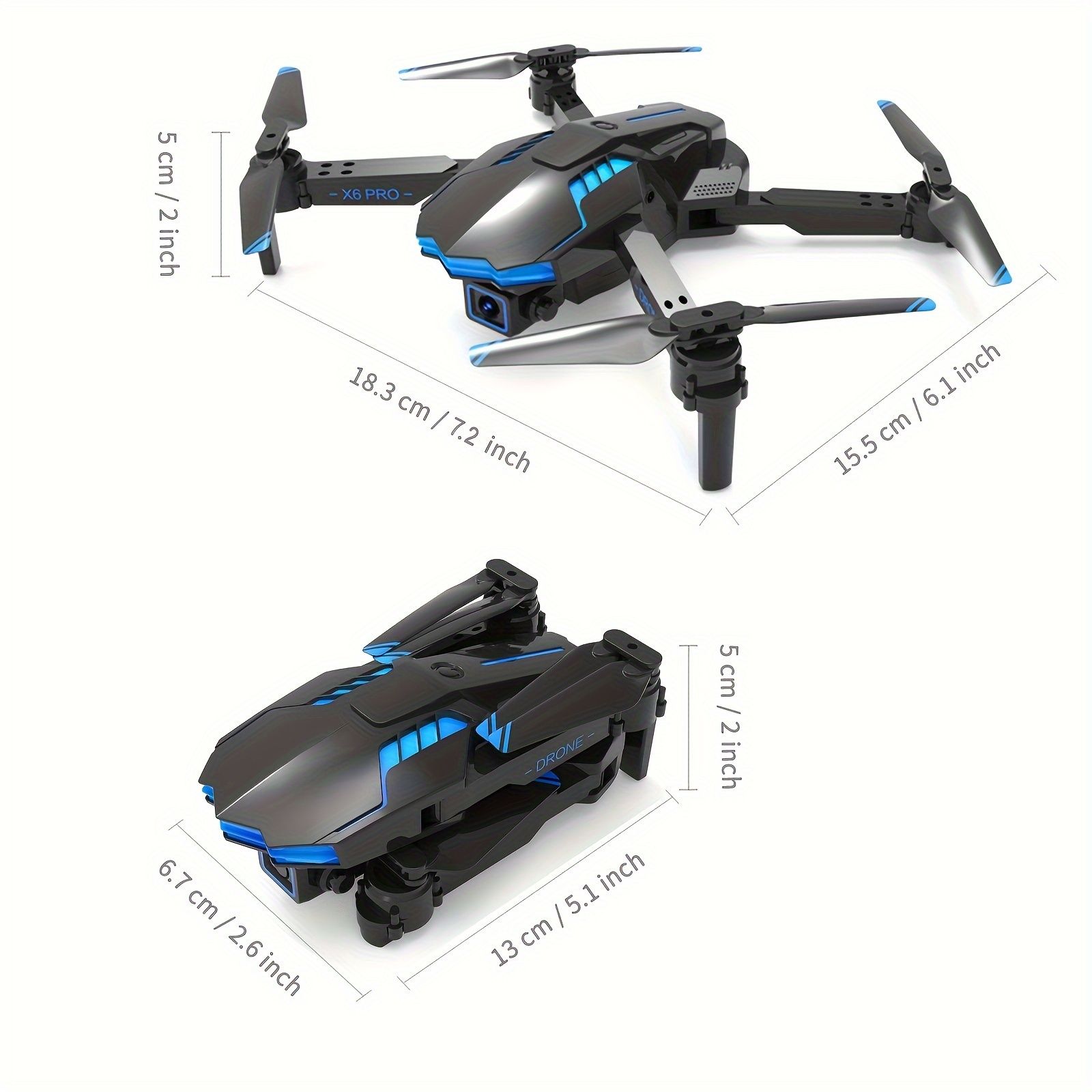 追加機能を備えたXKRC X6折りたたみ式ドローン