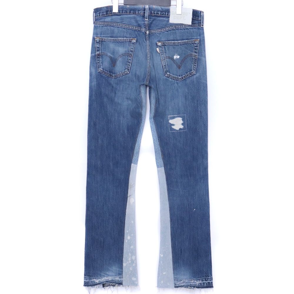 GALLERY DEPT. インディアナ フ デニムパンツ ダメージ再構築 サイズ29 インディゴ INDF-5250