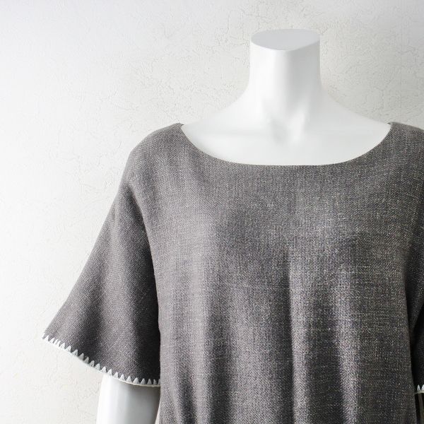 mina perhonen ミナペルホネン snowberry 刺繍 ワンピース /グレー系 