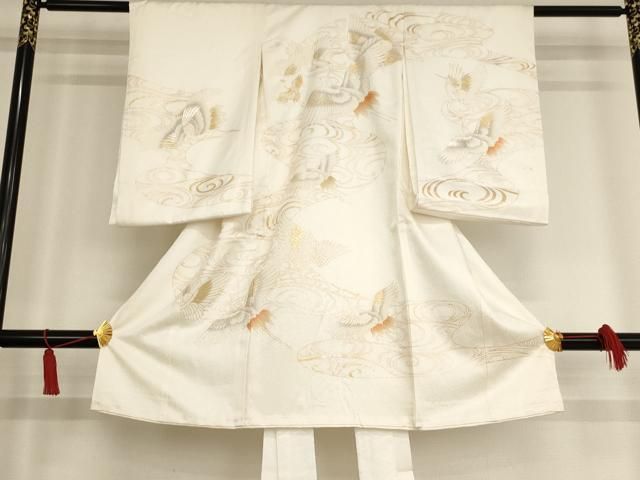  平和屋着物[]お宮参り　女の子　祝着　産着　初着　のしめ　流水飛鶴文　金銀彩　逸品　AAAU5465ja 着物・着物ドレス