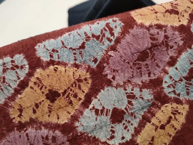 平和屋着物○九寸名古屋帯 紬地 絞り 流水文 正絹 逸品 CAAT8384hy