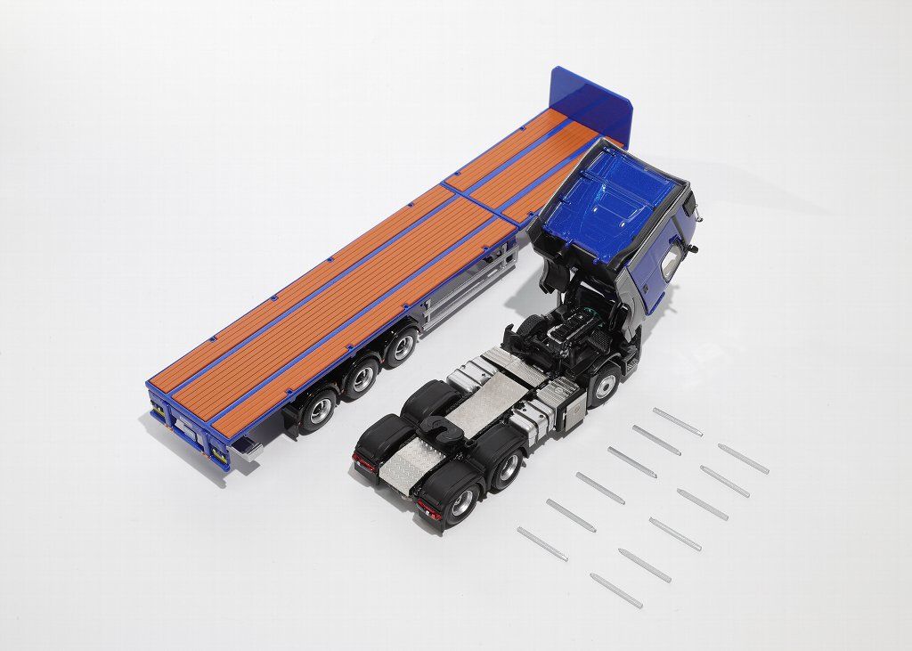1|64 Mercedes-Benz ACTROS ギガスペース 6x2 セミトラクター ＆ スケーラブルトレーラー 左ハンドル ブルー