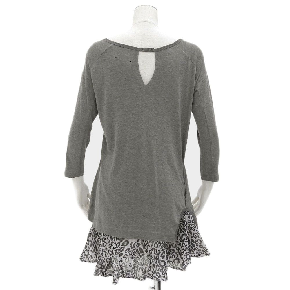 超 TOGA トーガ オープニングセレモニーコラボ レイヤード ワンピース 膝上 レオパード柄 グレー 2 レディース 238230