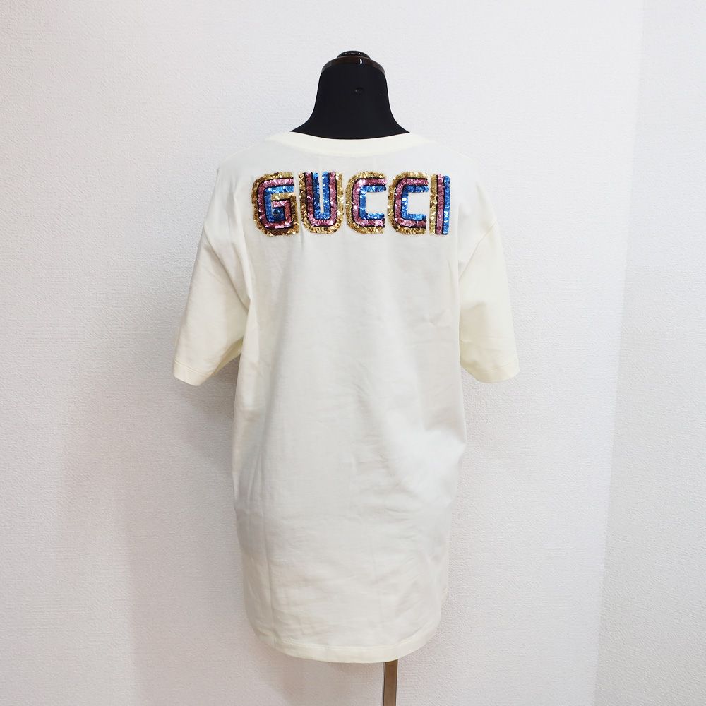 天白】グッチ Tシャツ MAISON DE L'AMOUR アイボリー 表記サイズ