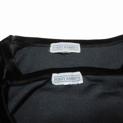 フォクシー FOXEY RABBITS ラビッツ アンサンブル ワンピース ベロア ひざ丈 半袖 カーディガン 長袖 40 M相当 黒 ブラック X レディース フォクシー FOXEY RABBITS ラビッツ アンサンブル ワンピース