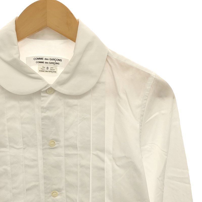 COMME des GARCONS COMME des GARCONS / コムコム | 2023AW | 丸襟 コットン タック ブラウス | S | ホワイト | レディース COMME des GARCONS COMME des GARCONS / コムコム | 2023AW | 丸襟