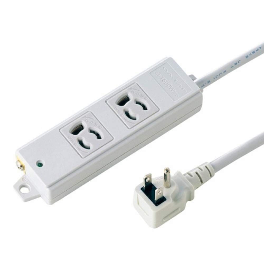 サンワサプライ 工事物件タップ 3P 2個口 L型プラグ|マグネット付き 5m TAP-K2L-5