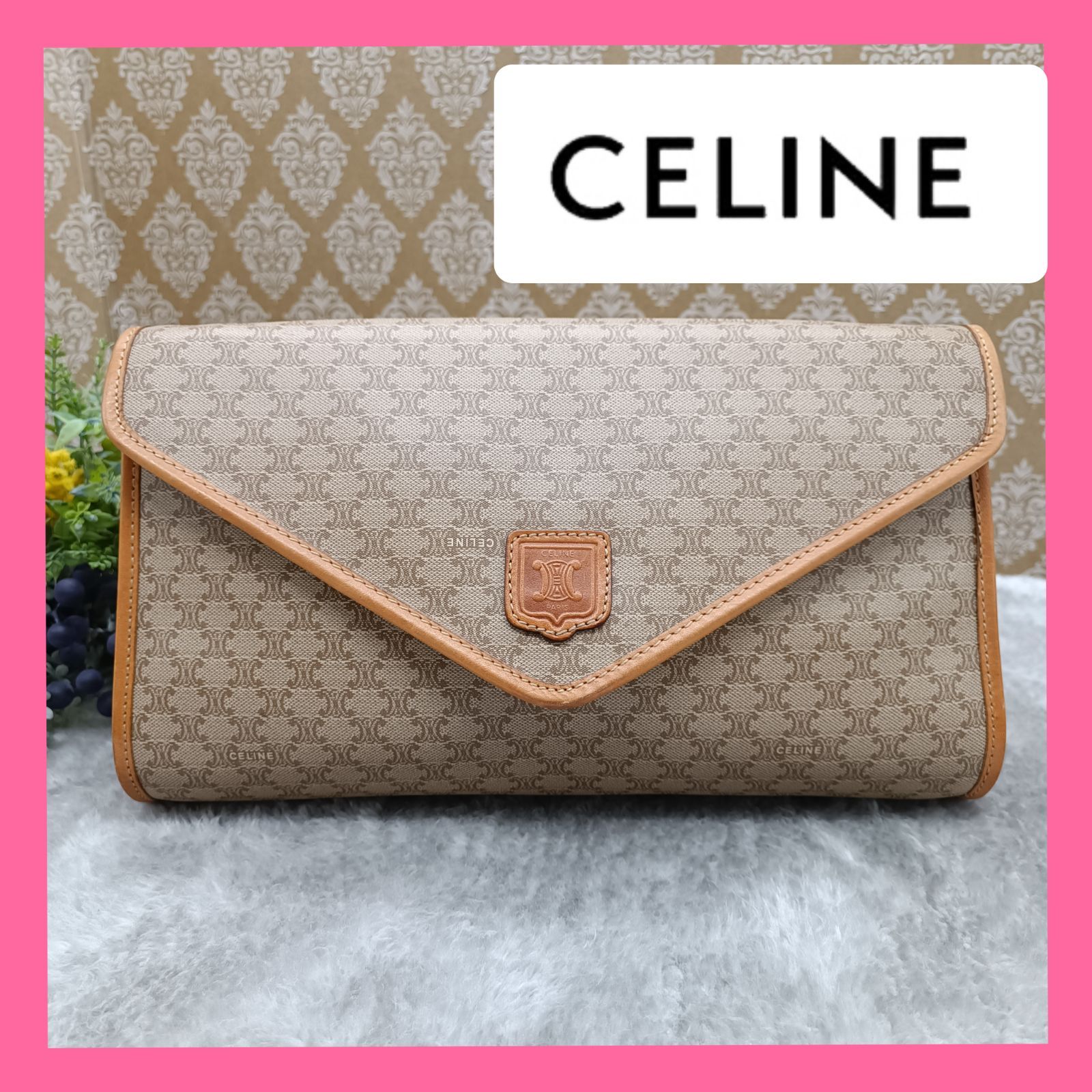 CELINE 》 セリーヌ マカダム柄 クラッチバッグ セカンドバッグ ポーチ バッグ トリオンフ マカダム トリオンフ 総柄 PVC ベージュ系  送料無料・匿名配送・最短即日発送いたします！ 321 - メルカリ