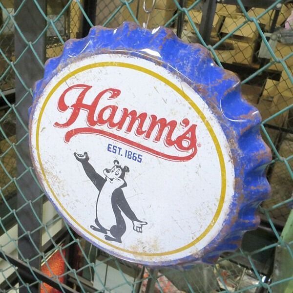 ボトルキャップ メタルサイン Hamm s bear Weathered ハムズ ブリキ看板 アメリカン雑貨