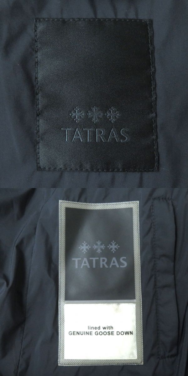 美品△正規品 TATRAS タトラス 19AW LTA19A4697 AGOGNA アゴーニャ ボリュームカラー ベルト・ロゴボタン付き ダウンコート  ブラック 黒 02