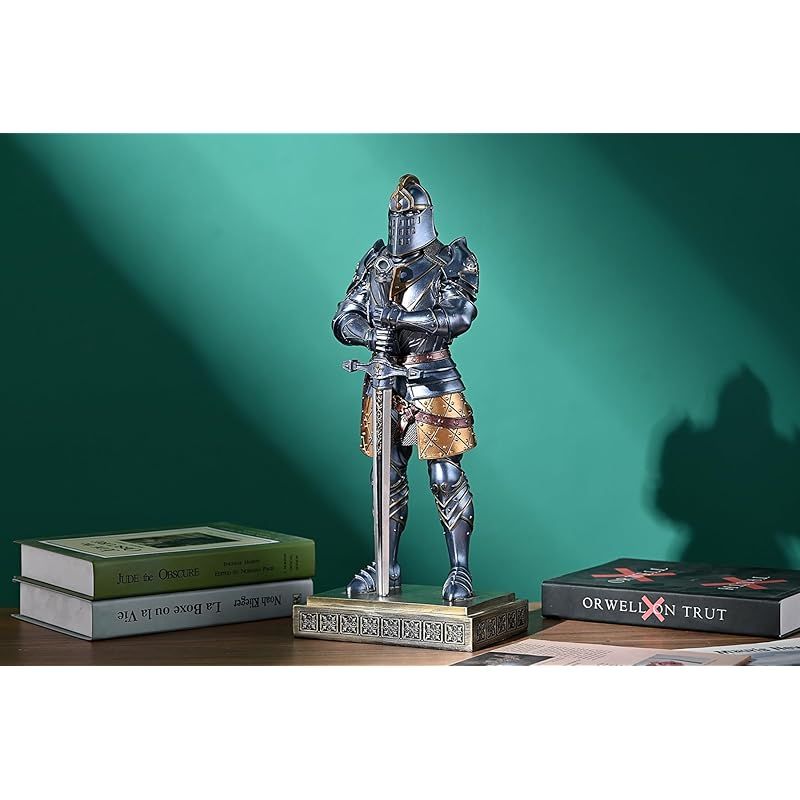 HDMbigmi国王親衛隊騎士像中世武士装飾樹脂騎士剣士鎧彫像トップ