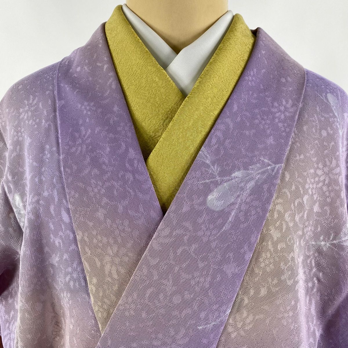 道中着 紗 絞り 幾何学模様 着物 014a d 年老い 