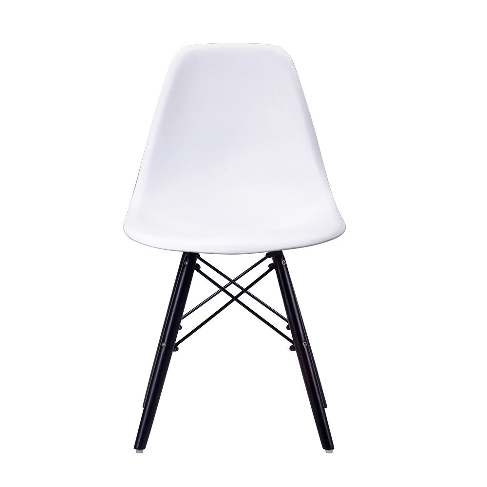 4脚 ホワイト座面＆ダークブラウン脚 ファブリック イームズチェア リプロダクト ダイニングチェア ダイニングチェアー イームズチェア DSW eames イームズ チェアー DSW イームズ椅子 チェア イームズチェアー 木脚 椅子