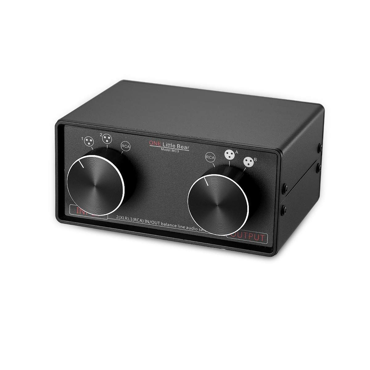 MC3 パッシブステレオオーディオセレクターボックス 3-IN-3-OUT XLR|RCA バランスコンバーター