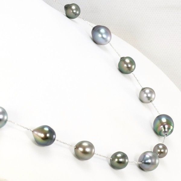 K14WG ネックレス necklace パール 真珠 総重量約32.1g 約70cm