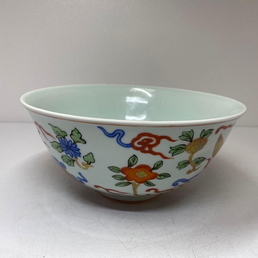 中国　景徳鎮窯　粉彩大鉢　共箱　トヒオ　東さ5-0625⑦ 中国 景徳鎮窯 粉彩大鉢 共箱 トヒオ 東さ5-0625⑦ 中国