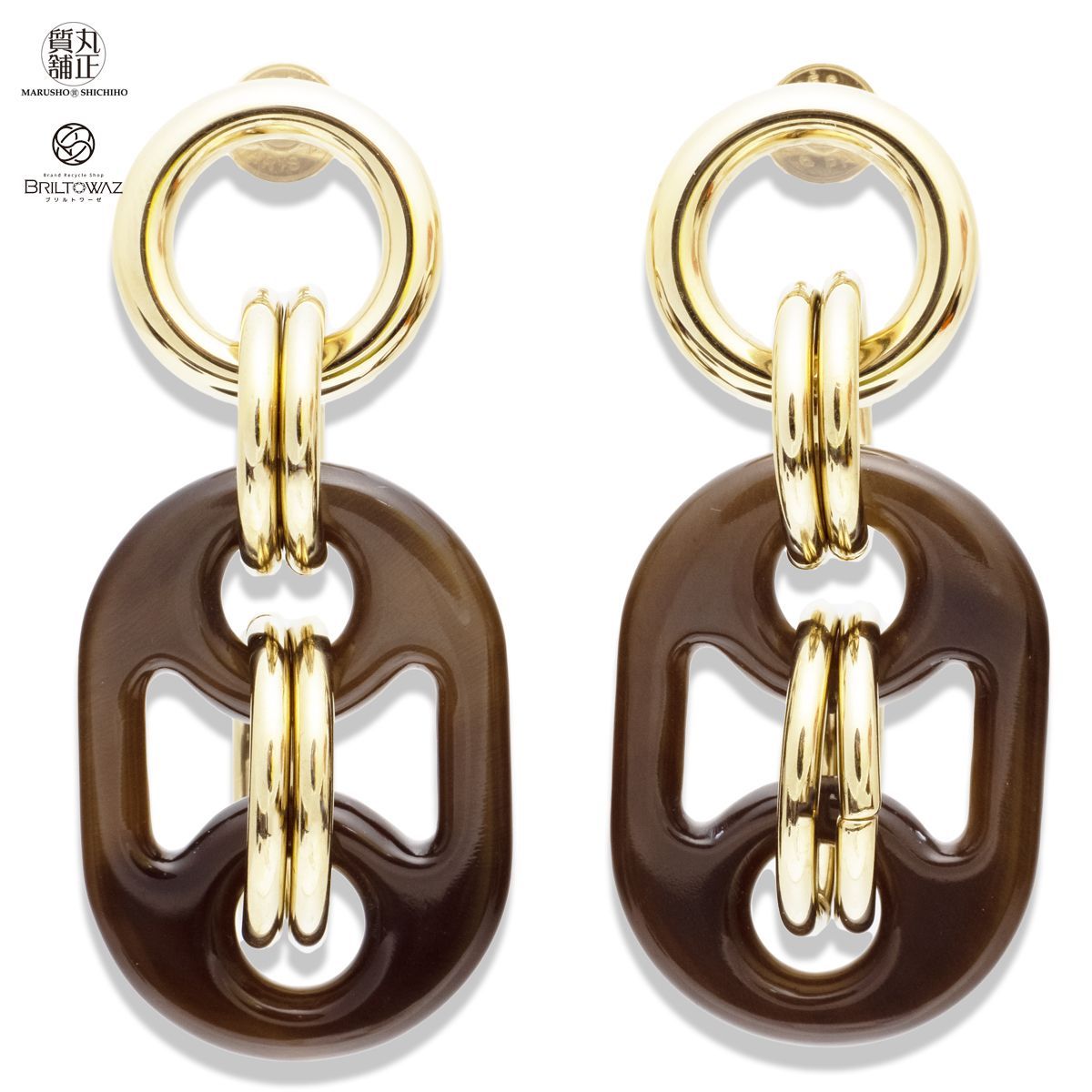 エルメス ユリディス PM ピアス バッファローホーン フープ ゴールド  