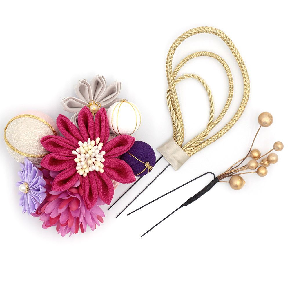 407ag96□七五三 七歳 女児 着物&袋帯&長襦袢 金彩 鼓 花文□美品 407ag96□七五三 七歳 女児 着物&袋帯&長襦袢 金彩 鼓 花文□