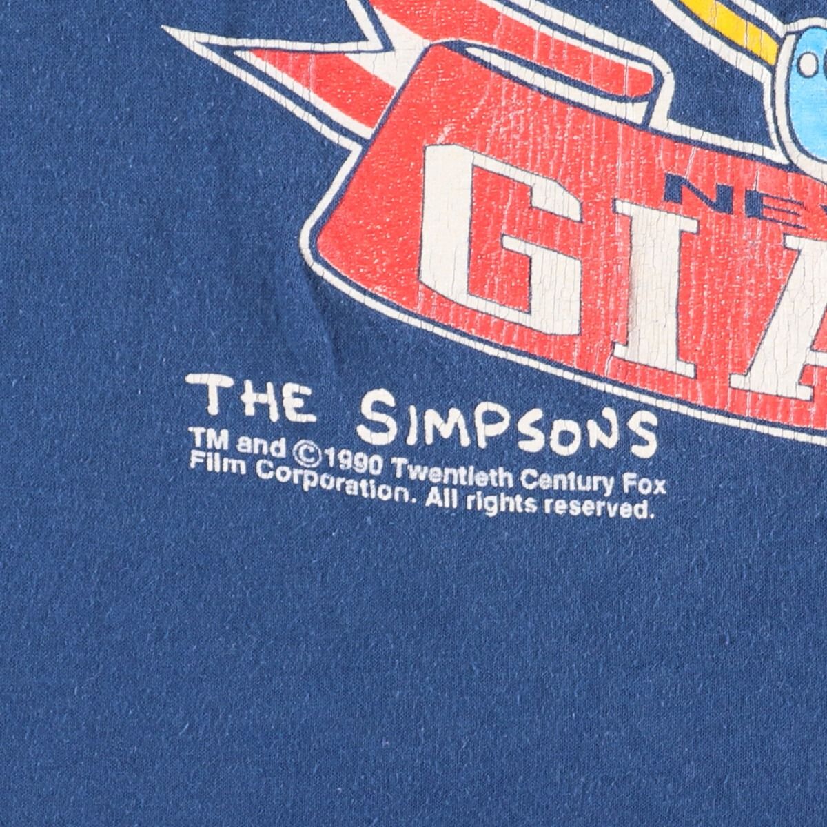 古着 90年代 The Simpsons ザ シンプソンズ New York Giants ニューヨーク ジャイアンツ キャラクタープリントTシャツ  メンズS/eaa350993