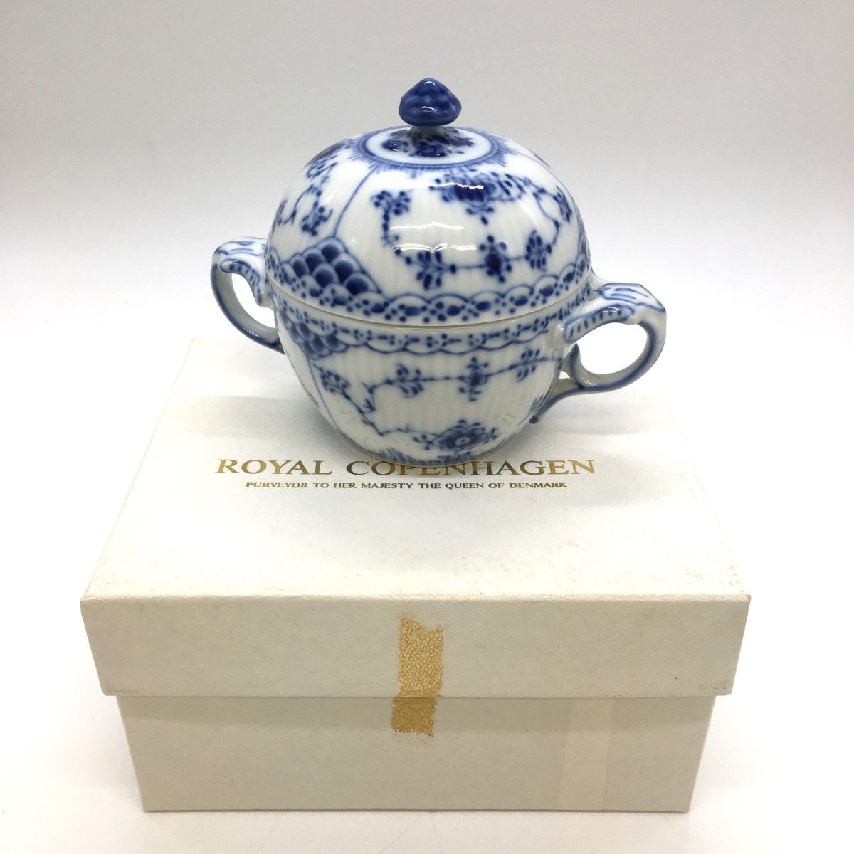 ◎◎ROYAL COPENHAGEN ロイヤル コペンハーゲン ブルーフルーテッドプレインシュガーポット