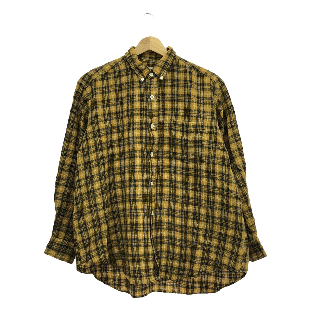 COMME des GARCONS HOMME | コムデギャルソンオム | 90s～ | AD1989 | コットン ジャガード ボタンダウンシャツ | イエロー|グレー系 | メンズ