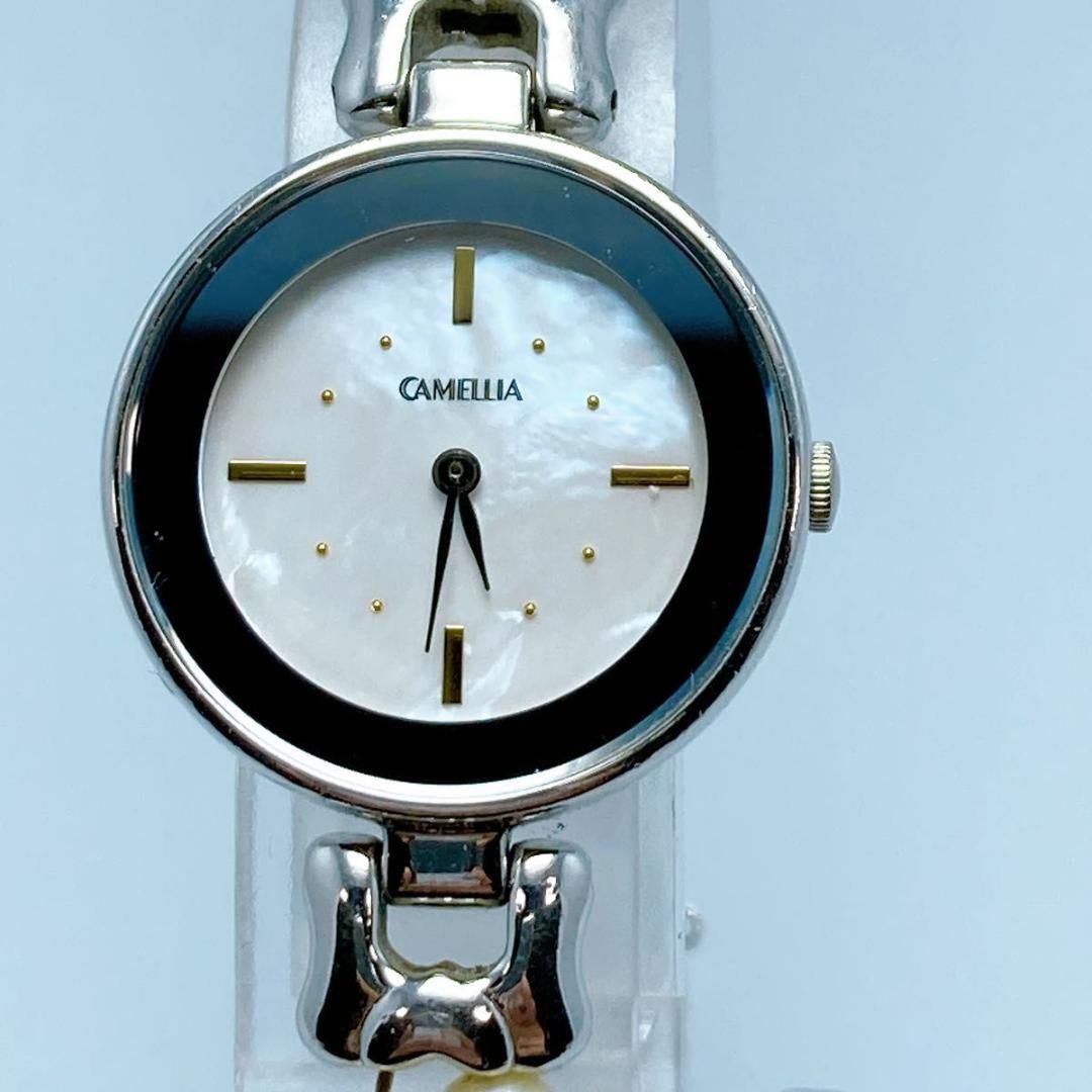 42 ミキコーポレーション　カメリア　パール　シェル　レディース　腕時計　美品 42 ミキコーポレーション カメリア パール シェル レディース