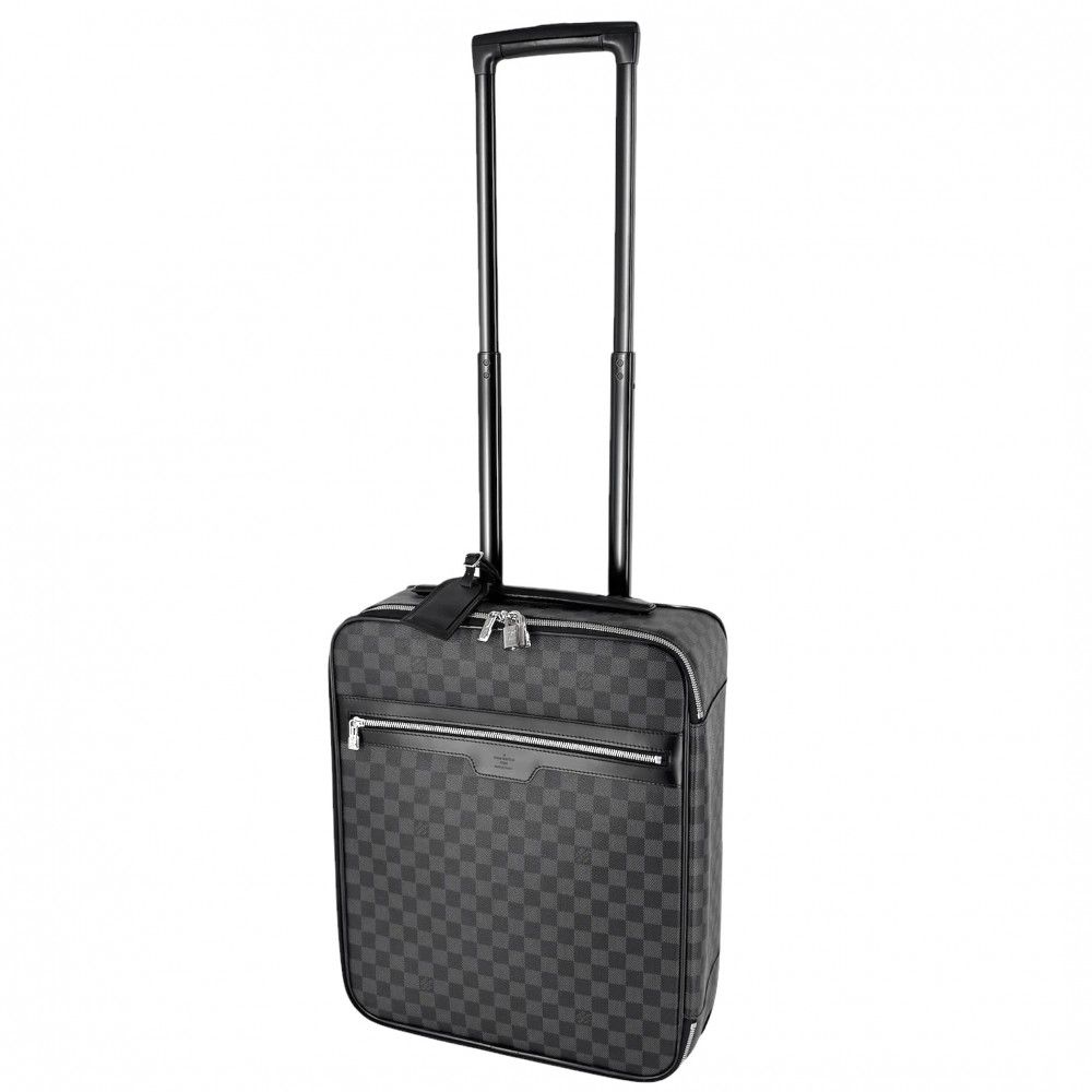 ルイヴィトン キャリーバッグ メンズ ダミエグラフィット ペガス45 トランク スーツケース PEGASE トラベルバッグ かばん 鞄 LOUIS VUITTON N23302 ブラック 黒 シルバー金具【中古品】