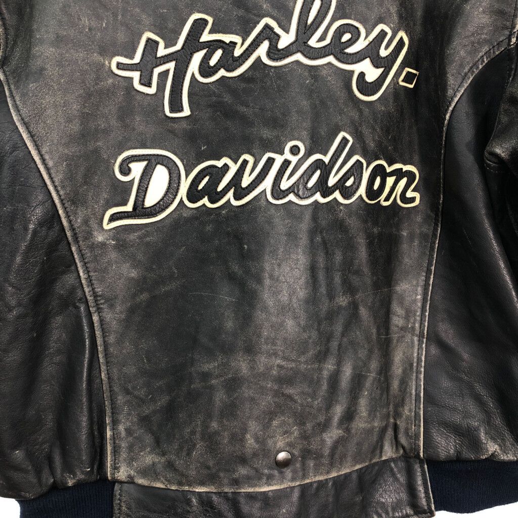 90年代 HARLEY DAVIDSON ハーレーダビッドソン シングルレザージャケット ブラック (メンズ XL) 中古 古着 R6530 -  メルカリ