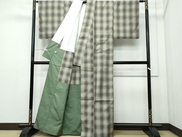 平和屋着物○上質な紬 格子柄 正絹 逸品 未使用 CAAR8033vf - メルカリ 