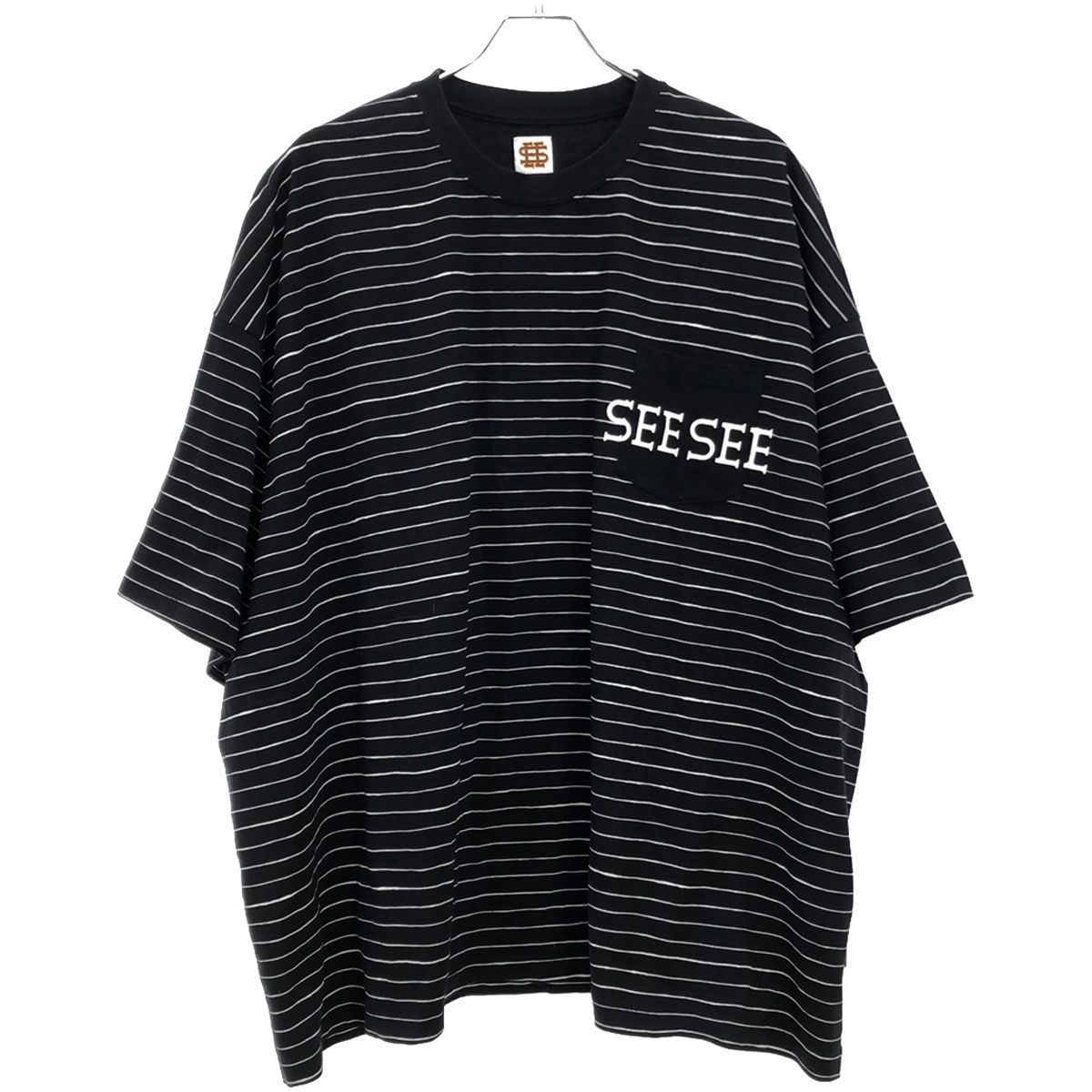 SEE SEE シーシー URBS別注 SUPER BIG FLAT SS BOADER ボーダーTシャツ ネイビー系 XL - メルカリ