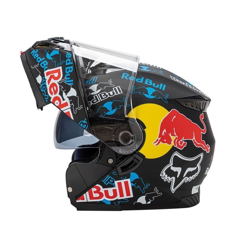 人気システムヘルメット バイクヘルメット フルフェイスヘルメットダブルレンズレッドブルー艶消し艶あり toukui48