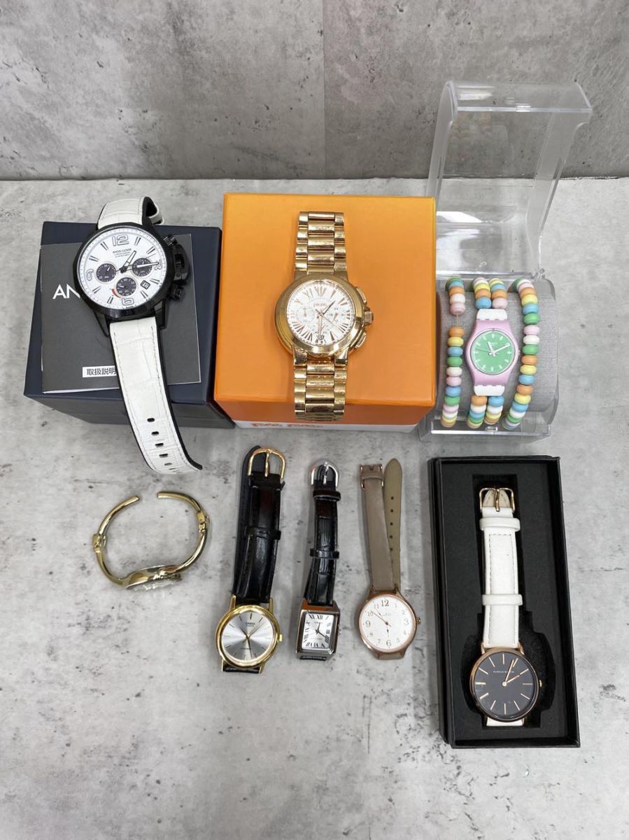 ブランド腕時計 ジャンク品 8点 Swatch フォリフォリ CASIO エンジェルクローバー その他 腕 時計 ◎レディース