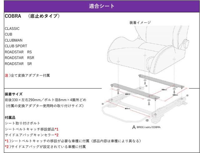 [BRIDE_フルバケ]SKE,SK9,SK5 フォレスター用シートレール(6×6ポジション)[N SPORT製][保安基準適合]
