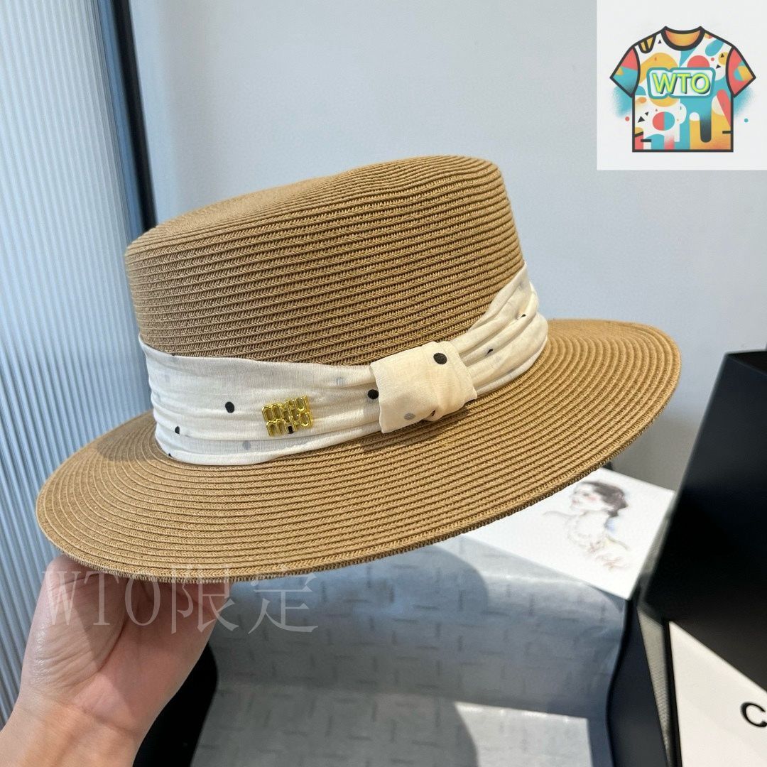 BEIGE MIU MIU PALMETTO HAT ストローハット BEIGE MIU MIU PALMETTO HAT ストローハット Miu Miu Palmetto
