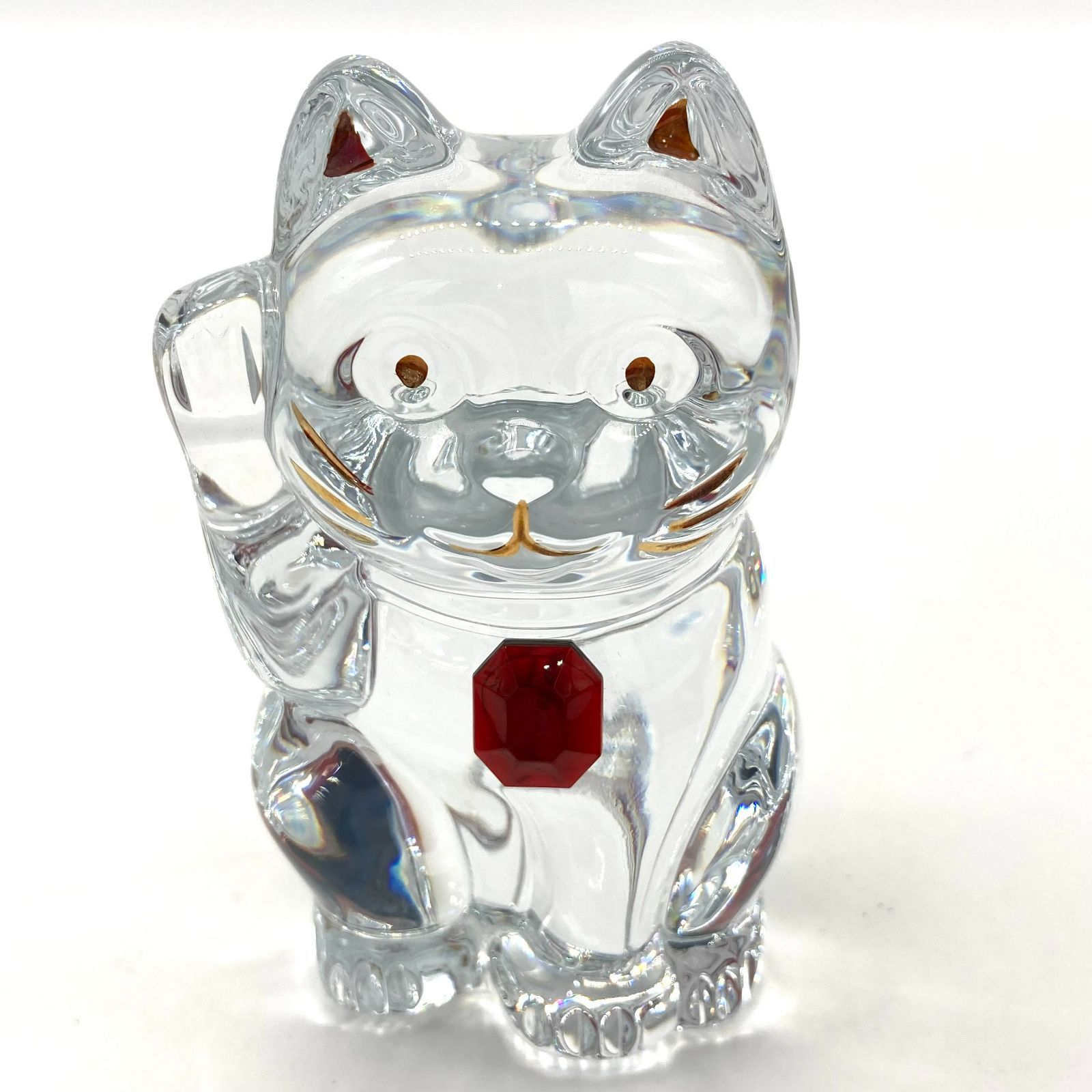 バカラ baccarat クリスタルガラス 猫の置物 約10cm高 ブランド 猫置物