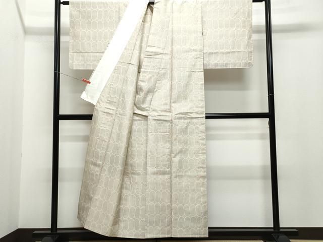 平和屋着物□上質な紬 幾何学文様 正絹 逸品 BAAV0908mz 平和屋着物