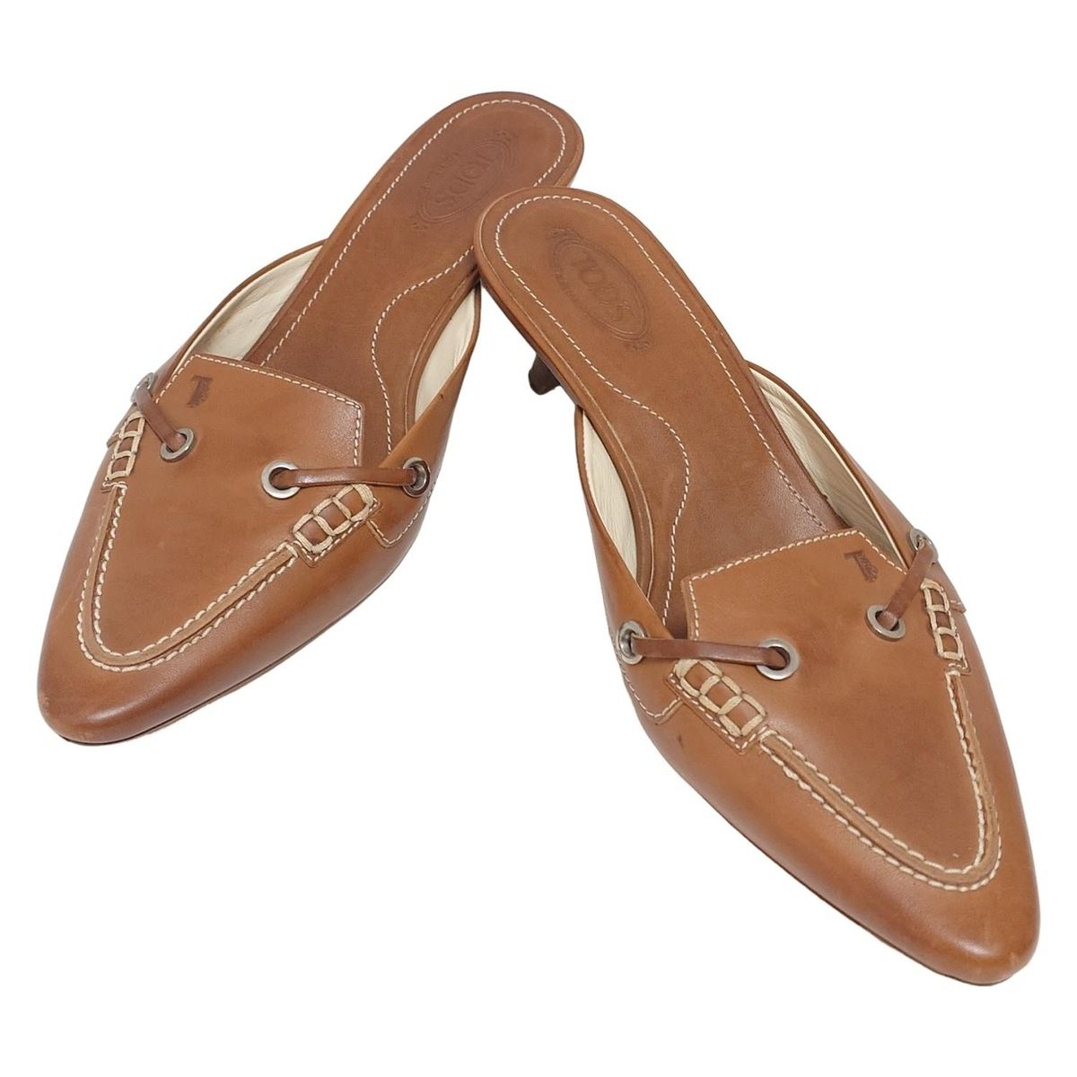 TOD'S(トッズ) ミュール 36 1/2 レディース - ブラウン レザー