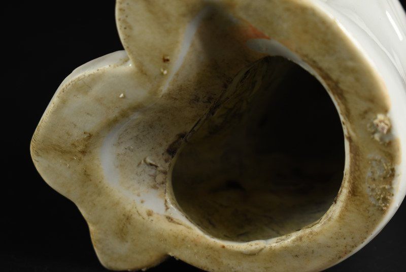 ★新品　中国徳化　作家物作品　陶器　観音様の御手★オブジェ大幅値下げ　送無 GE】Z2426【コレクター所蔵品】在銘 徳化窯白瓷観音坐像 /白磁