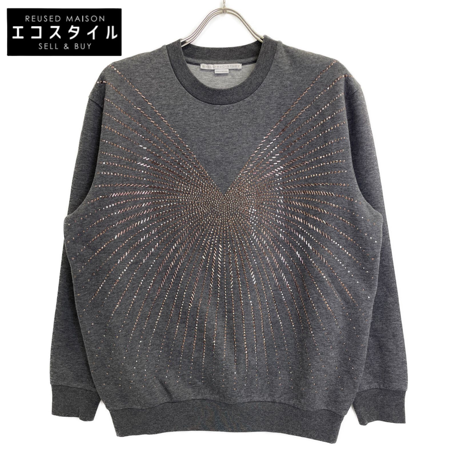 STELLA McCARTNEY ステラマッカートニー 477989 ｸﾞﾚｰ ｽﾀｯｽﾞﾃﾞｻﾞｲﾝ ﾄﾚｰﾅｰ 38