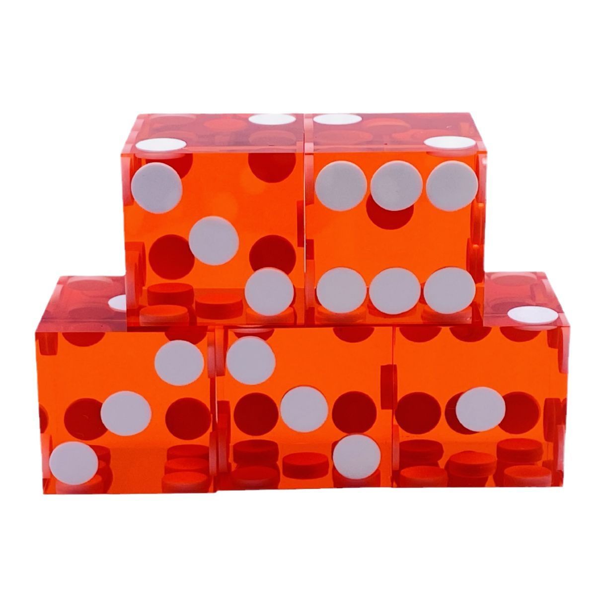 希少 Baccarat バカラ ダイス サイコロ 5個 レッド クリア バカラ ダイス サイコロ 5個セット Jeux クリスタル クリア