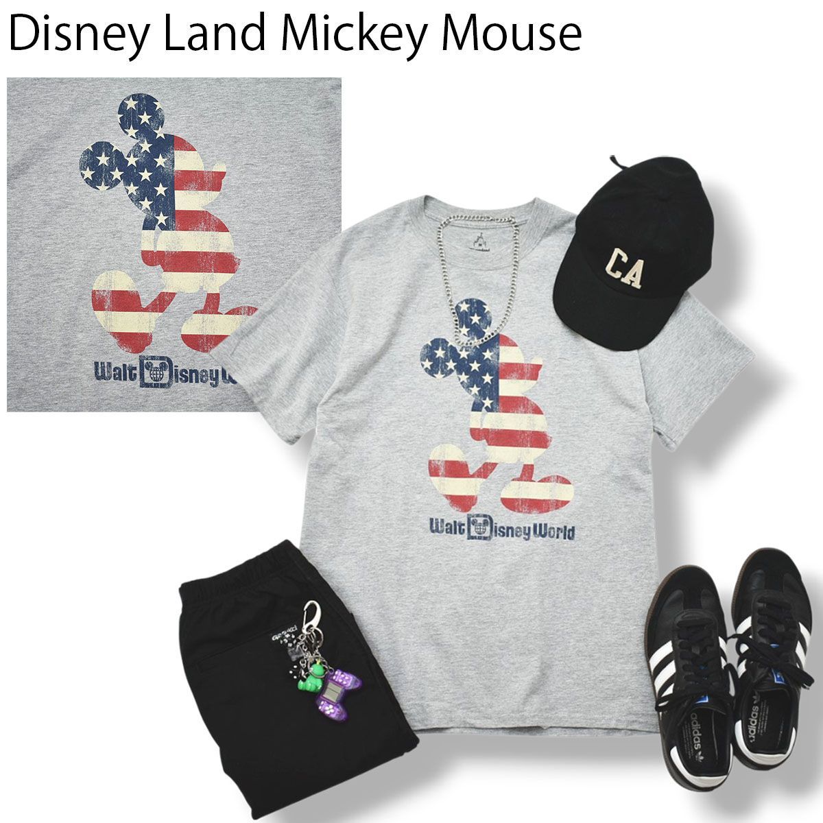 WaltDisneyWorld ミッキーTシャツグレーUSAパーク限定Y2K WaltDisneyWorld ミッキーTシャツグレーUSAパーク限定Y2K - メルカリ