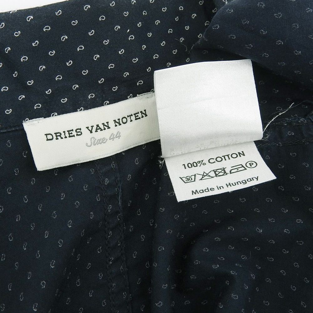 Dries Van Noten グレー/黒 ボタンシャツ 44 Dries Van Noten グレー