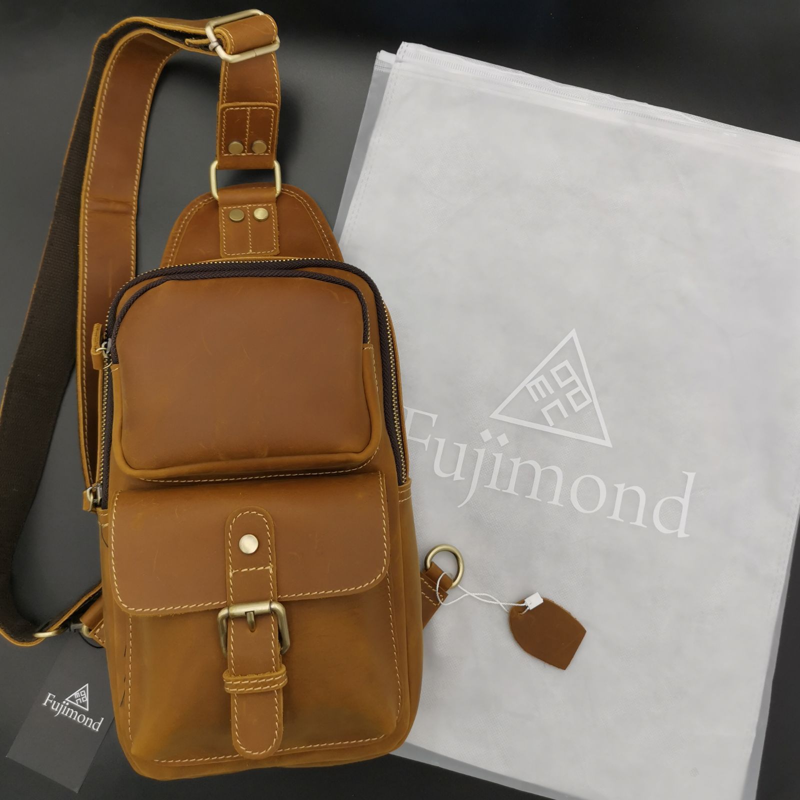 Fujimond厚手本革ボディバッググラディオショルダーバッグ - メルカリ