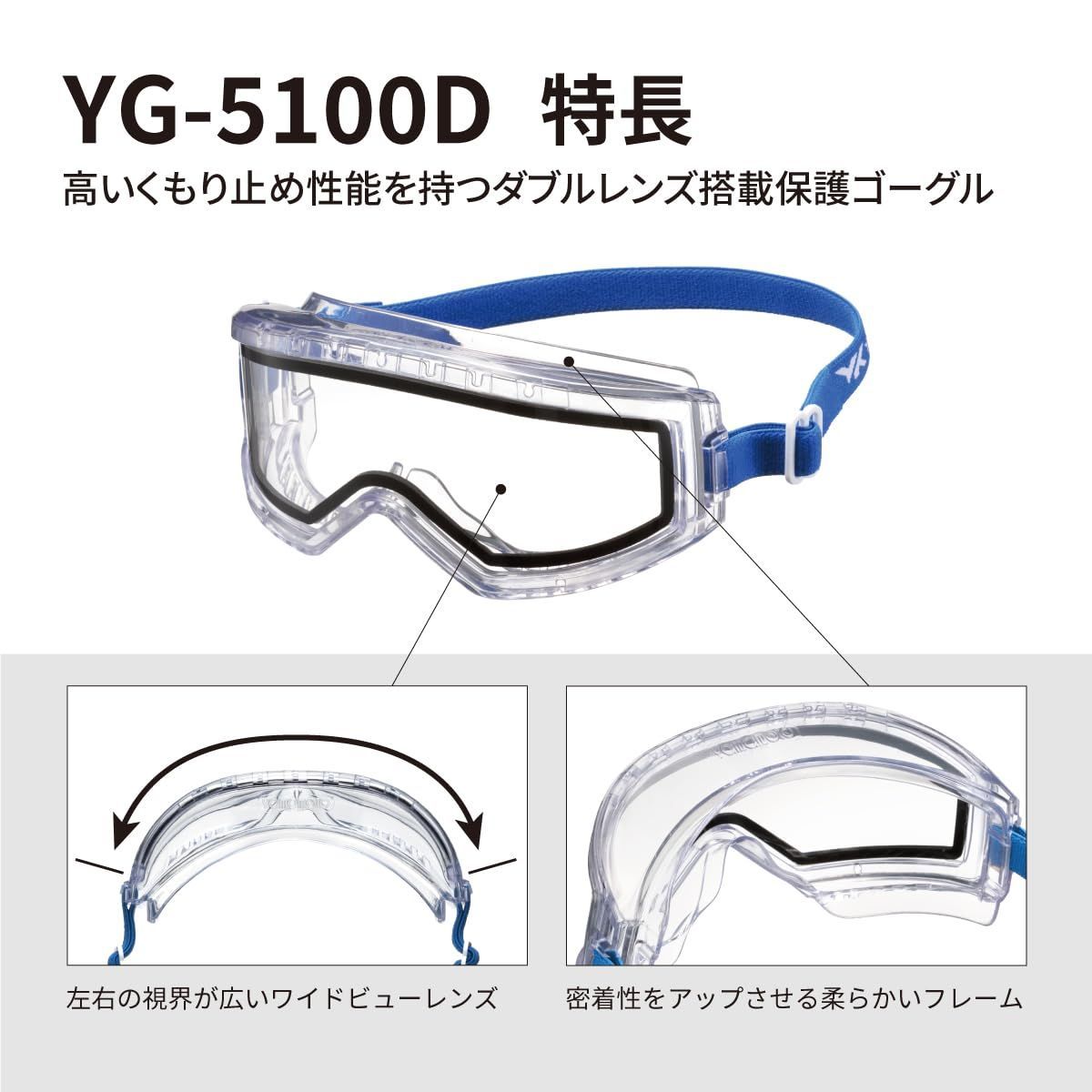 健康用品 マスク併用可 / クリア 眼鏡 くもり止め 内部換気ベンチ