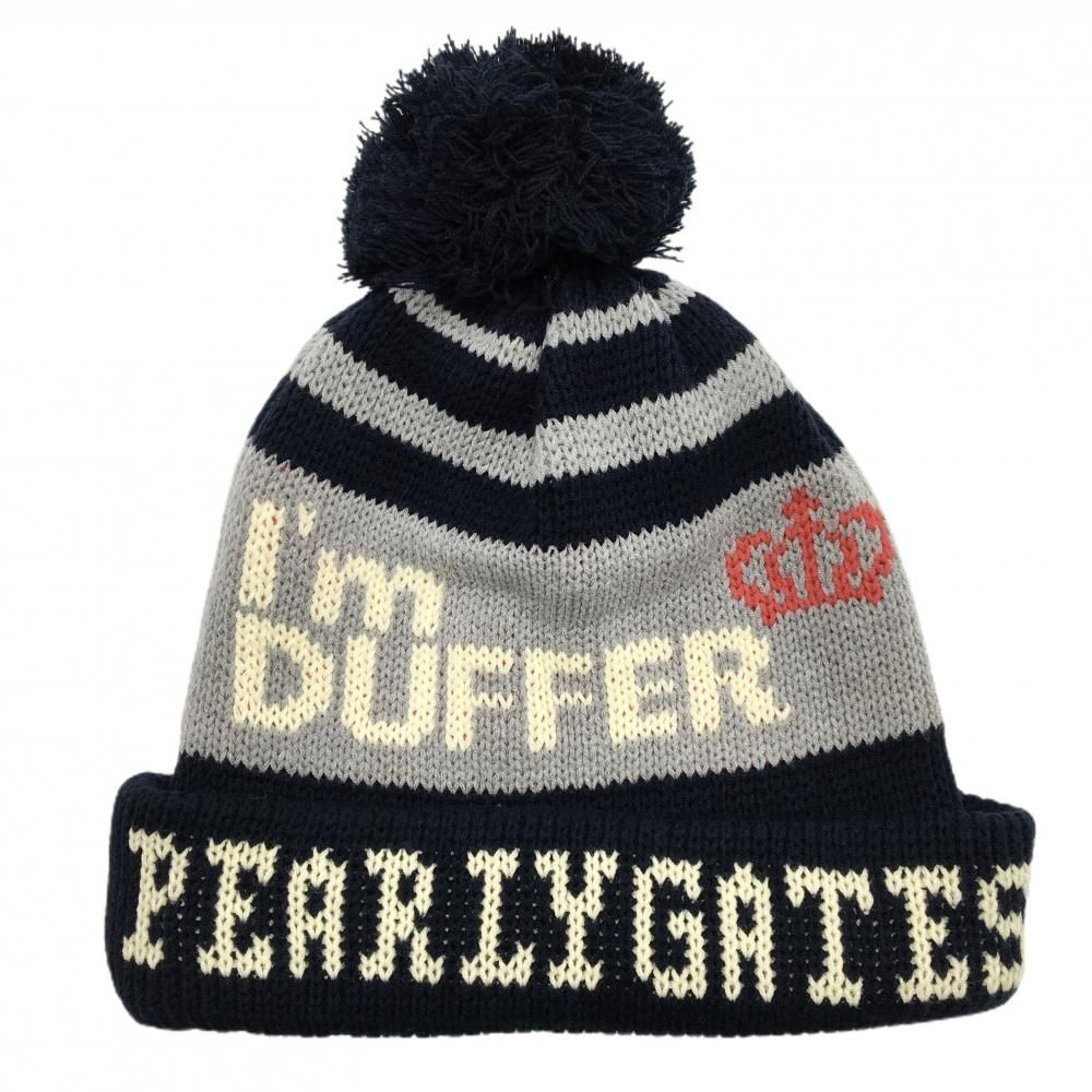 PEARLY GATES パーリーゲイツ ニット帽 ボンボン　ゼブラ柄 y2k パーリーゲイツ ニット帽 PEARLY GATES パーリーゲイツ ニット帽