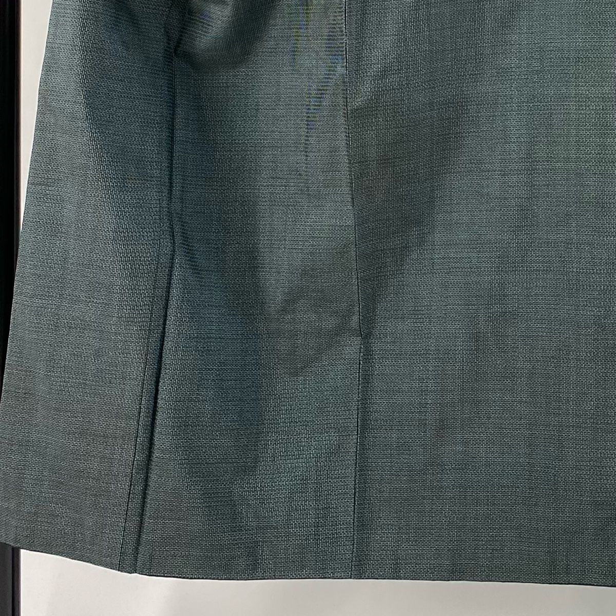 男着物 身丈146cm 裄丈72cm M 袷 アンサンブル 大島紬地 証紙 亀甲絣 深緑 正絹 秀品