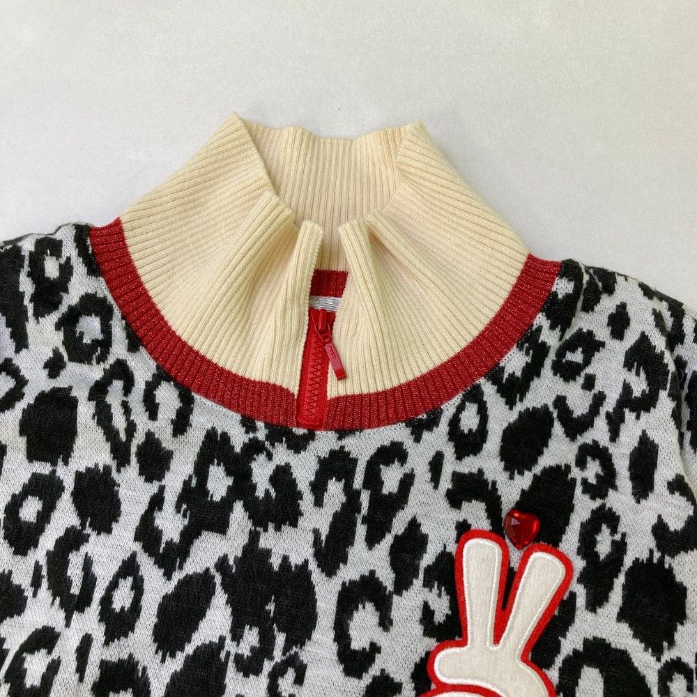 ARCHIVIO アルチビオ 裏地付き ニットベスト レオパード柄 サイズ：40 ARCHIVIO アルチビオ 裏地付き ニットベスト レオパード柄